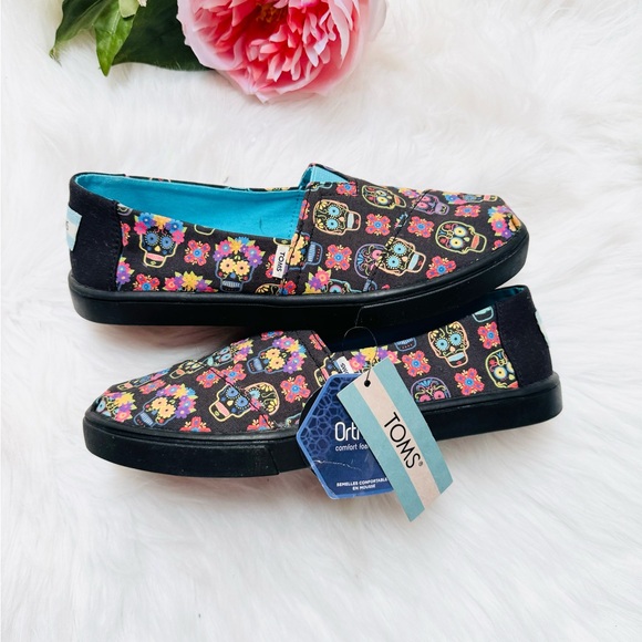 Toms Alpargata Cupsole Day Of The Dead Slip On Shoes - Picture 3 of 5